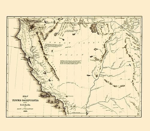 Upper California Territory Exploration - Lea 1844 Vintage Print