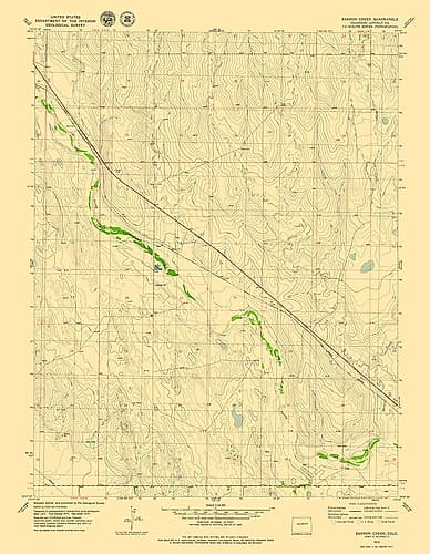 Barron Creek Colorado Quad - USGS 1979- 23 x 29.66 Vintage Print