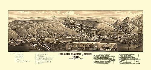 Black Hawk Colorado - Stoner 1882 Vintage Print
