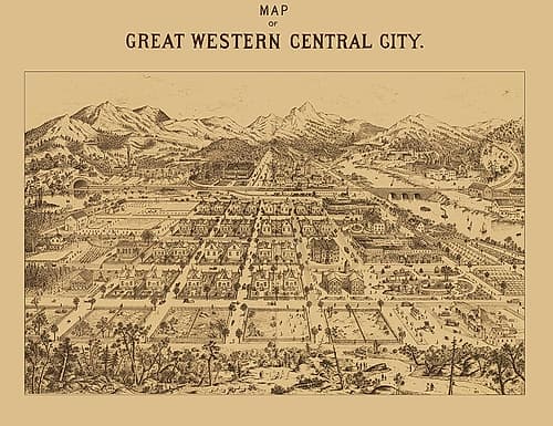 Great Western Central City Colorado - Kohfahl 1887 Vintage Print