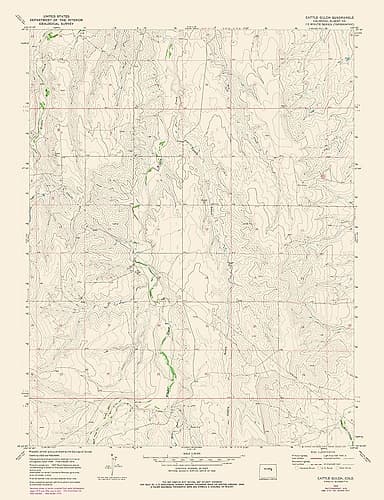 Cattle Gulch Colorado Quad - USGS 1978 Vintage Print