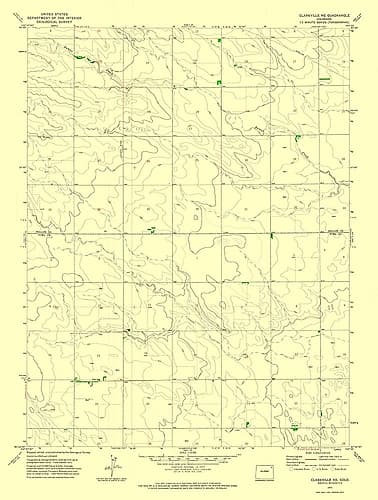 Clarkville NE Colorado Quad - USGS 1971 Vintage Print