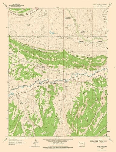 Divide Creek Colorado Quad - USGS 1962 Vintage Print