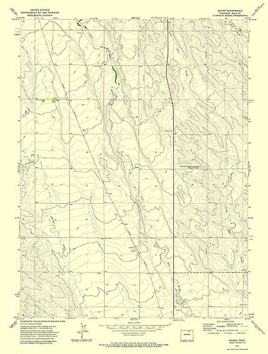 Dover Colorado Quad - USGS 1972 Vintage Print