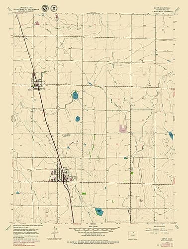 Eaton Colorado Quad - USGS 1960 Vintage Print
