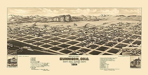 Gunnison Colorado - Stoner 1882 Vintage Print