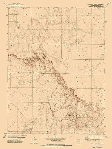 Kirchnavy Butte Colorado Quad - USGS 1978 Vintage Print