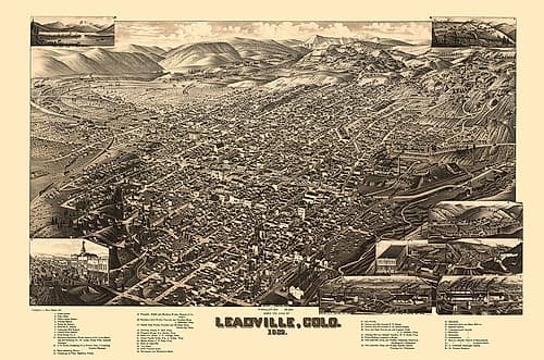 Leadville Colorado - Stoner 1882 Vintage Print