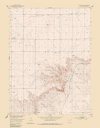 Padron NW Colorado Quad - USGS 1951 Vintage Print