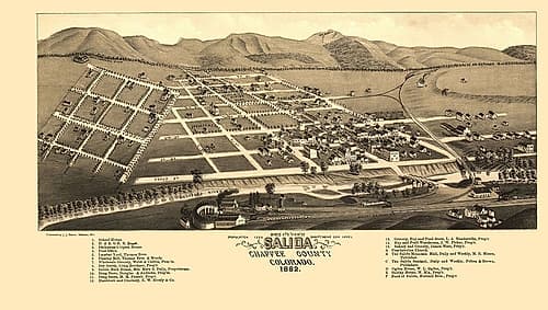 Salida Colorado - Stoner 1882 Vintage Print