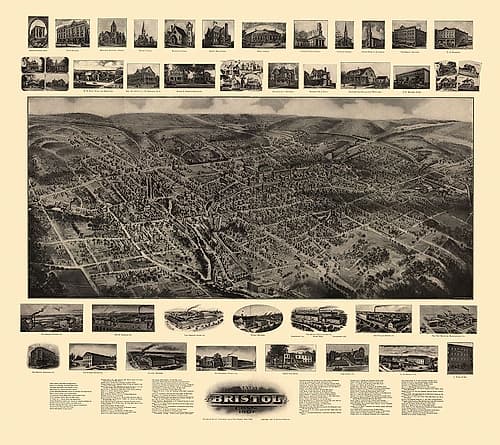 Bristol Connecticut - Bailey 1907 Art Print