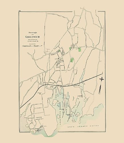 Greenwich Connecticut - Hurd 1893 Vintage Print