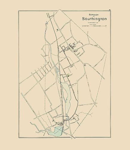 Southington Connecticut - Hurd 1893 Vintage Print