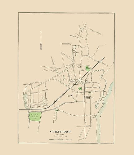 Stratford Connecticut - Hurd 1893 Art Print