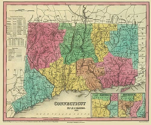 Connecticut - Tanner 1834 Vintage Print