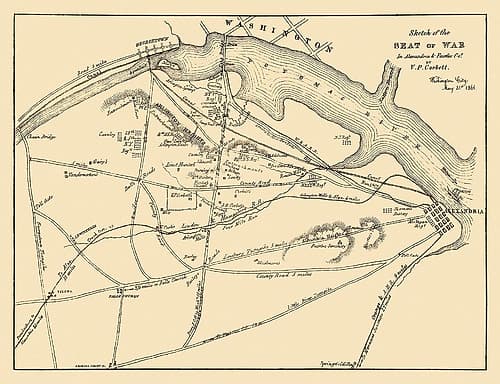 Alexandria Virginia  Seat of War  - Corbett 1861 Vintage Print