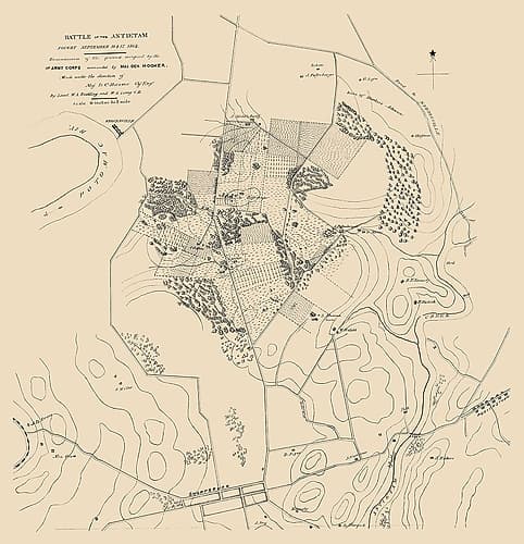 Antietam Battle September 16 to 17 - Houston 1862 Vintage Print