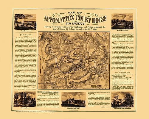 Appomattox Court House Vicinity Virginia Vintage Print