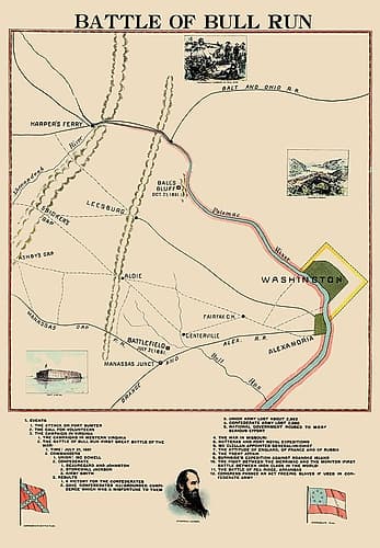 Battle of Bull Run - 1898 Vintage Print