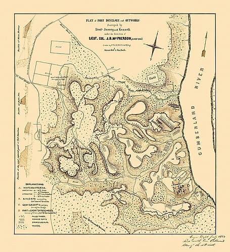 Fort Donelson Outworks Tennessee - McPherson 1876 Vintage Print