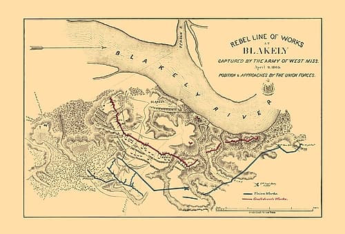 Fort Blakely Battle - US Army Corps 1865 Vintage Print