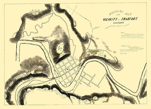 Frankfort Kentucky Area Military - Brooks 1863 Vintage Print