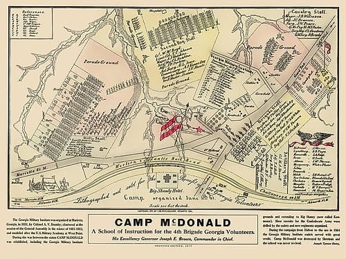 Camp McDonald 4th Brigade Georgia - McClellan 1917 Vintage Print