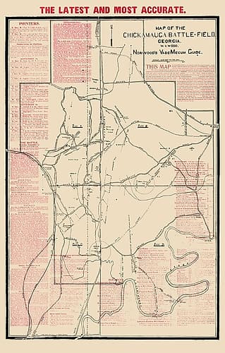 Chickamauga Battlefield Georgia - Wood 1895 Vintage Print