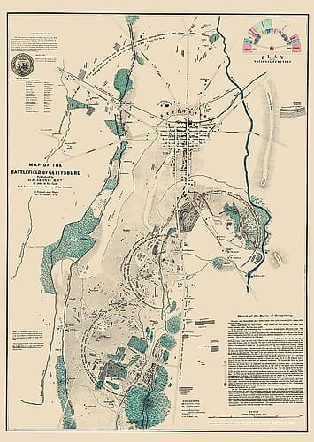 Battlefield of Gettysburg Pennsylvania - Lloyd Vintage Print