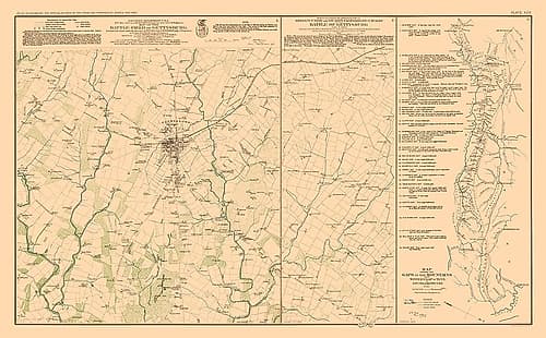 Battle Positions of Gettysburg - Bien 1894 Vintage Print