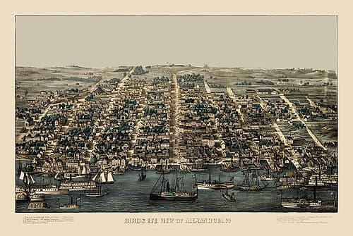Alexandria Virginia Panoramic - Magnus 1863 Vintage Print