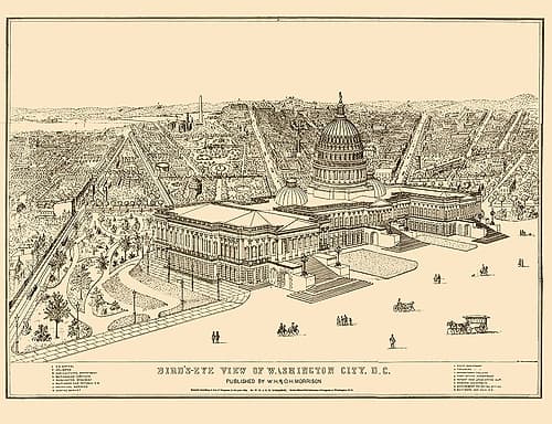 Washington DC - Morrison 1872 Vintage Print