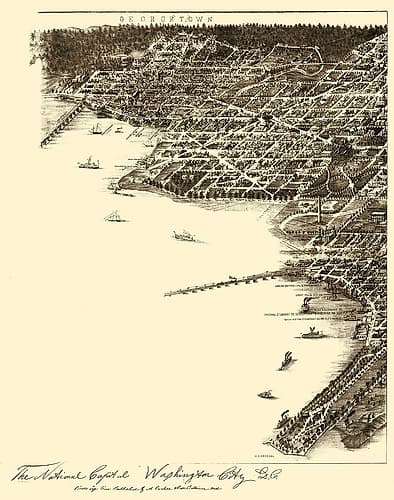 Washington DC - Baldwin 1883 Vintage Print