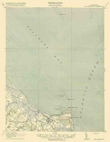 Cape Henlopen Delaware Quad - USGS 1918 Vintage Print