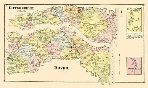 Little Creek, Dover Delaware Landowner - Beers Vintage Print