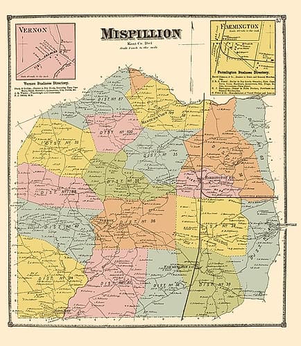 Mispillion Delaware Landowner - Beers 1868 Vintage Print
