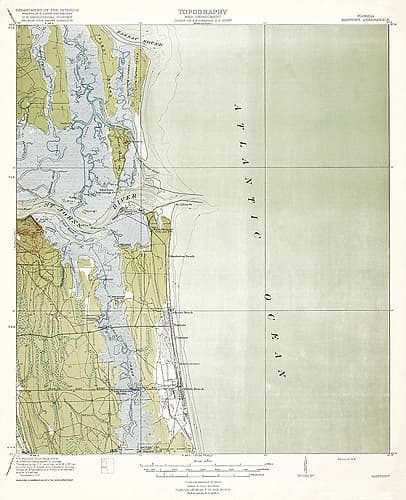 Mayport Florida Quad - USGS 1918 Vintage Print