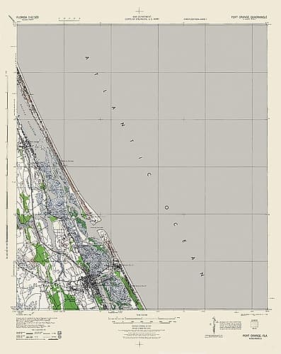 Port Orange Florida Quad - USGS 1944 Vintage Print