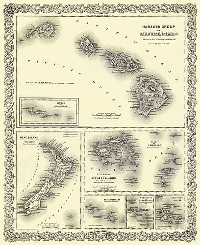 Hawaii - Colton 1856 Art Print