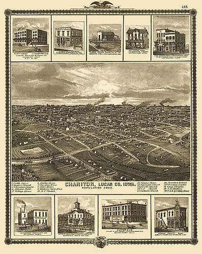 Chariton Iowa - Andreas 1875 Art Print