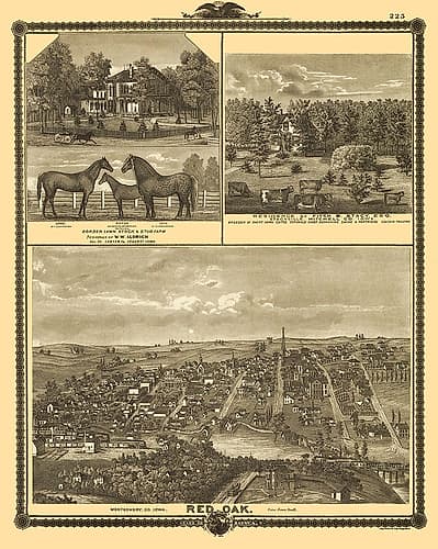Red Oak Iowa - Andreas 1875 Art Print