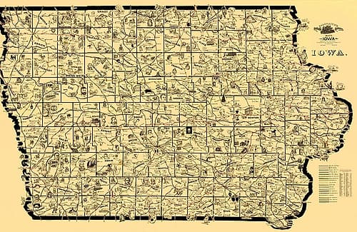 Iowa Railroad Routes - McEwen 1897 Art Print