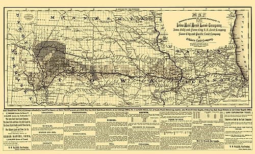 Iowa Railroad Land Company - Colton 1871 Vintage Print