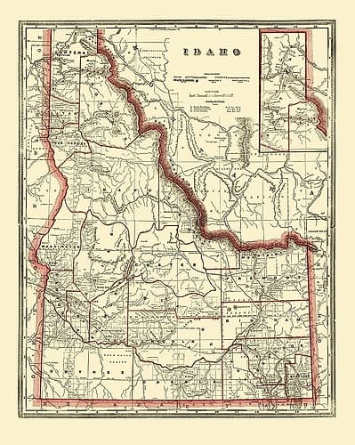 Idaho - Franklin 1896 Vintage Print