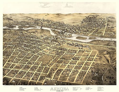 Aurora Illinois - Ruger 1867 Vintage Print