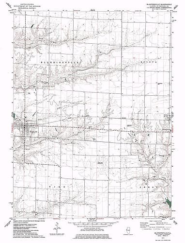 Blandinsville Illinois Quad - USGS 1974 Vintage Print