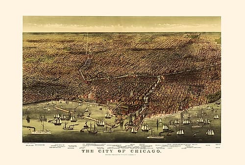 Chicago Illinois - Currier 1892 Vintage Print