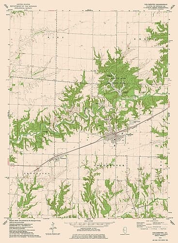 Colchester Illinois Quad - USGS 1974 Vintage Print
