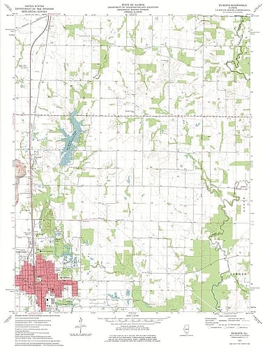 Du Quion Illinois Quad - USGS 1975 Vintage Print