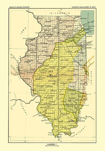 Illinois - Hoen 1896 Vintage Print